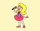 Estrella del pop cantando