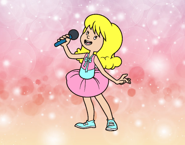 Estrella del pop cantando