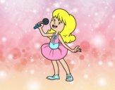 Estrella del pop cantando