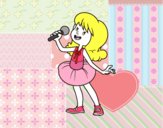 Estrella del pop cantando