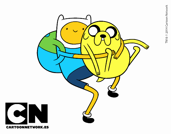 Finn y Jake abrazados