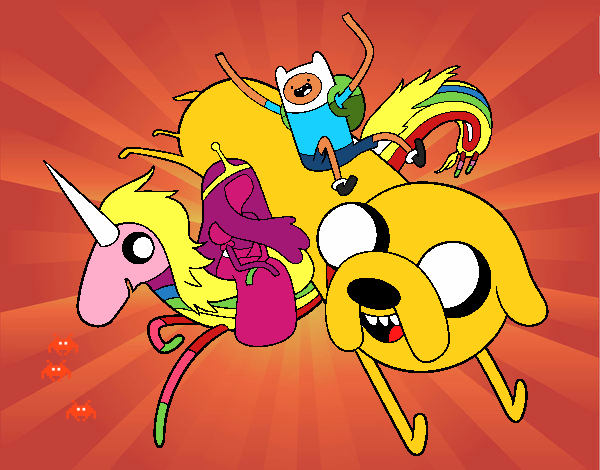 finn arcoiris jake y duce princesa