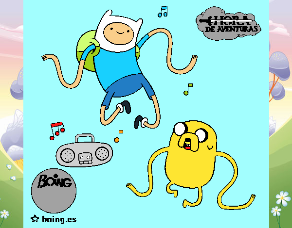 Finn y Jake escuchando música