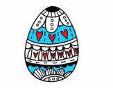 Huevo de Pascua con corazones