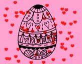 Dibujo Huevo de Pascua con corazones pintado por valeruca