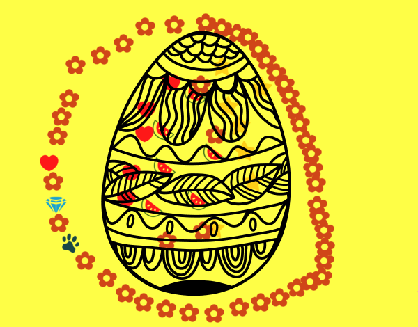 Huevo de Pascua estampado vegetal