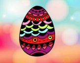 Dibujo Huevo de Pascua estilo japonés pintado por meagan