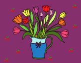 Dibujo Jarrón de tulipanes pintado por Sylka