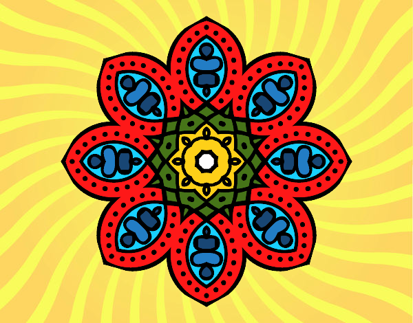 Dibujo Mandala de inspiración árabe pintado por OLDI