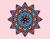 Dibujo Mandala estrella floral pintado por PINCEL