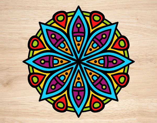 Dibujo Mandala para la concentración pintado por OLDI