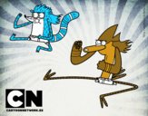 Mordecai y Rigby karatekas