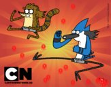 Mordecai y Rigby karatekas