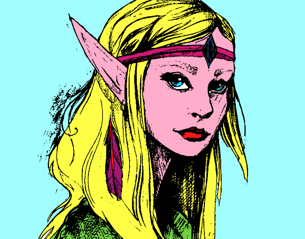 Dibujo Princesa elfo pintado por nyan04