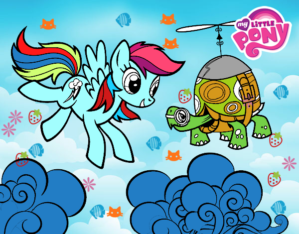 Rainbow Dash y la tortuga tanque