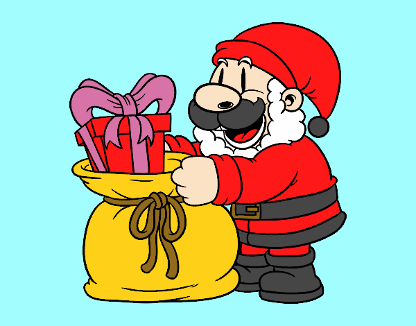 Santa Claus ofreciendo regalos