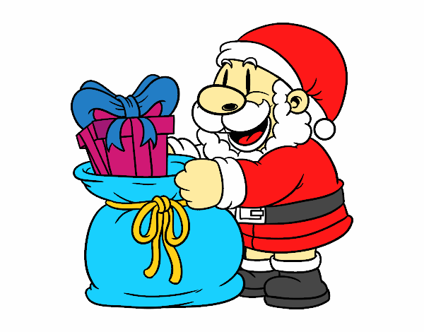 Santa Claus ofreciendo regalos