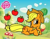 Dibujo Applejack y sus manzanas pintado por padme