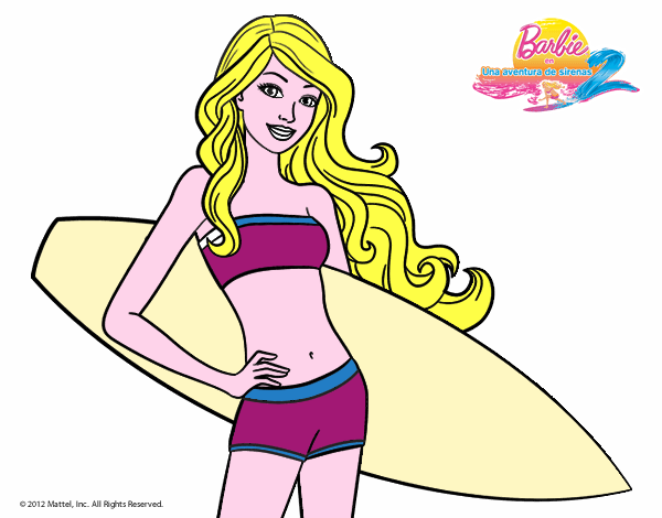 Barbie con tabla de surf