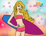 Barbie con tabla de surf