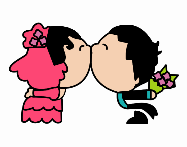 Beso de recién casados