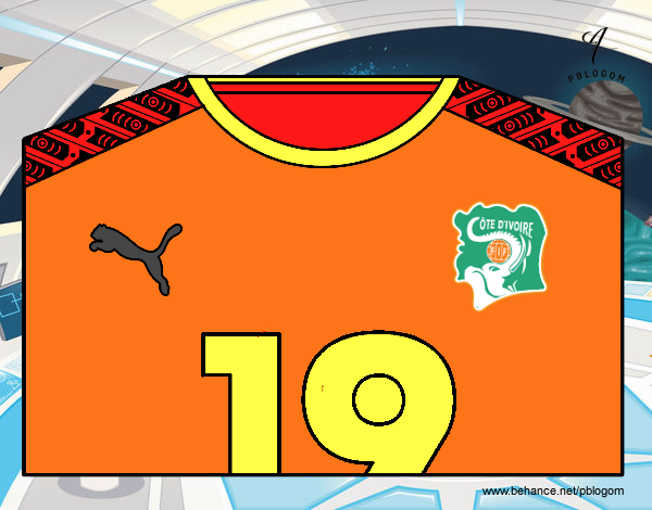 Camiseta del mundial de fútbol 2014 de Costa de Marfil