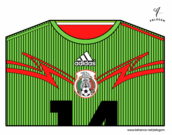 Camiseta del mundial de fútbol 2014 de México