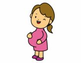 Dibujo Chica embarazada pintado por luciafer