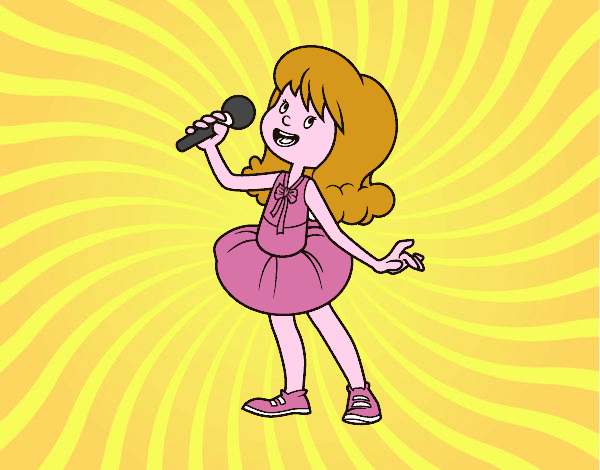 Estrella del pop cantando