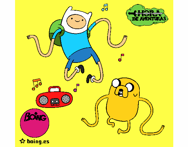 Finn y Jake escuchando música