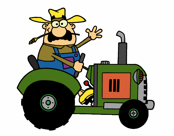 Granjero en su tractor