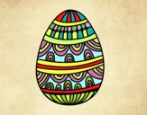 Dibujo Huevo de Pascua estampado con ondas pintado por Finys
