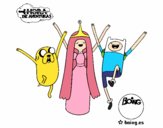 Dibujo Jake, Princesa Chicle y Finn pintado por ivanpere