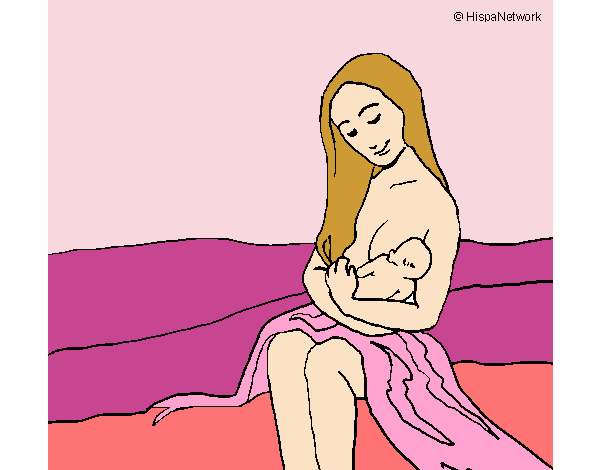 Dibujo Madre con su bebe pintado por luciafer