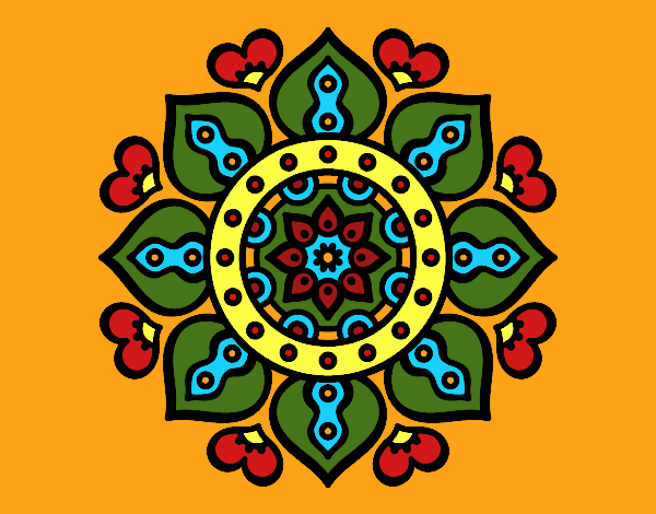 Dibujo Mandala corazones árabes pintado por nirvanna