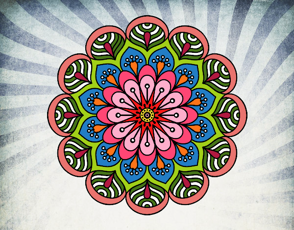 Mandala flor y hojas