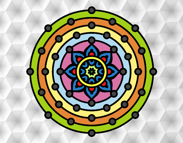 Dibujo Mandala sistema solar pintado por macheli