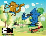 Mordecai y Rigby karatekas