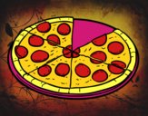 Dibujo Pizza de pepperoni pintado por pepela