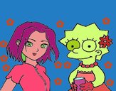 Dibujo Sakura y Lisa pintado por NOA01