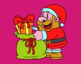 Santa Claus ofreciendo regalos