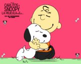 Snoopy y Carlitos abrazados