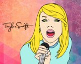 Dibujo Taylor Swift cantando pintado por anamarce