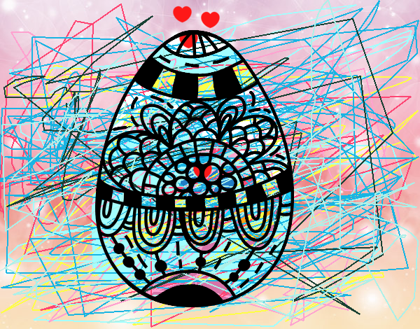 Dibujo Un huevo de Pascua floral pintado por valeruca