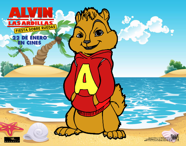 alvin en la playa