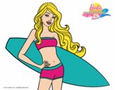 Barbie con tabla de surf