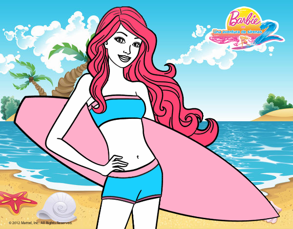 Barbie con tabla de surf