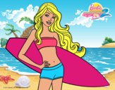 Barbie con tabla de surf