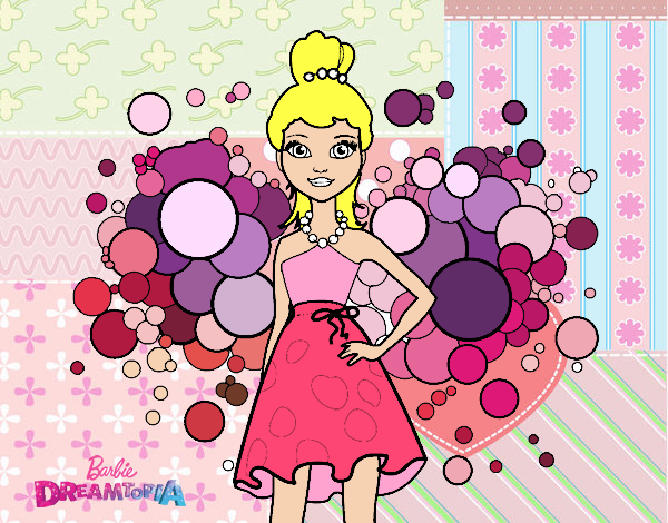 Dibujo Barbie Princesa Rosa pintado por candelastc