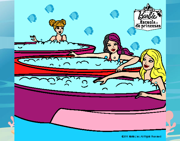 Barbie y sus amigas en el jacuzzi